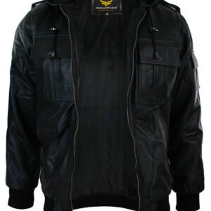 Men’s Black stylish Bomber Jacket with hood